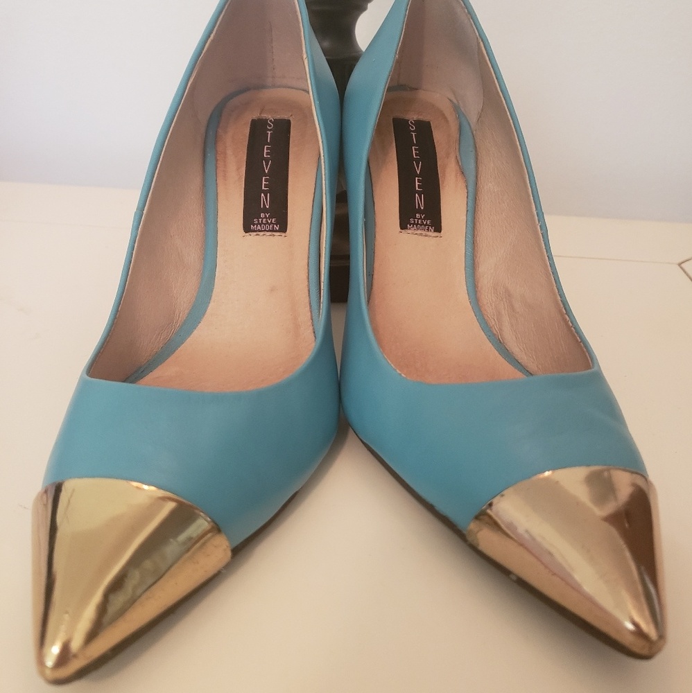 turquoise aquamarine pointed toe stiletto heel